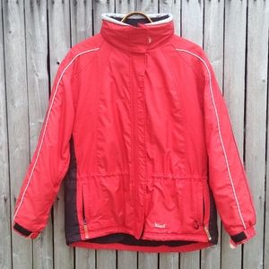 Marker red & black insulated ski snow ski warm winter zip front jacket womens M